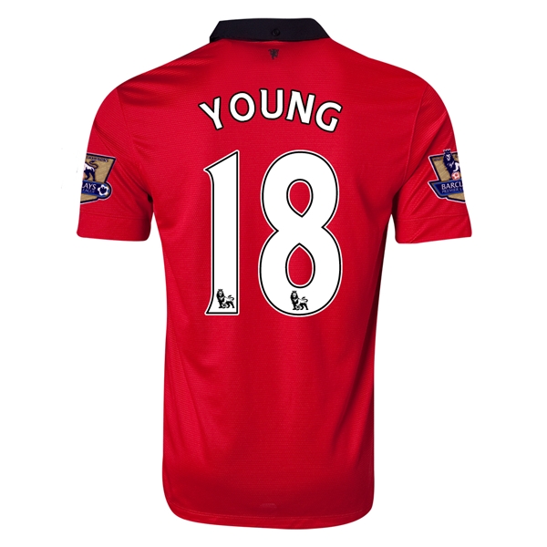 13-14 Manchester United #18 YOUNG Home Jersey Shirt - Click Image to Close